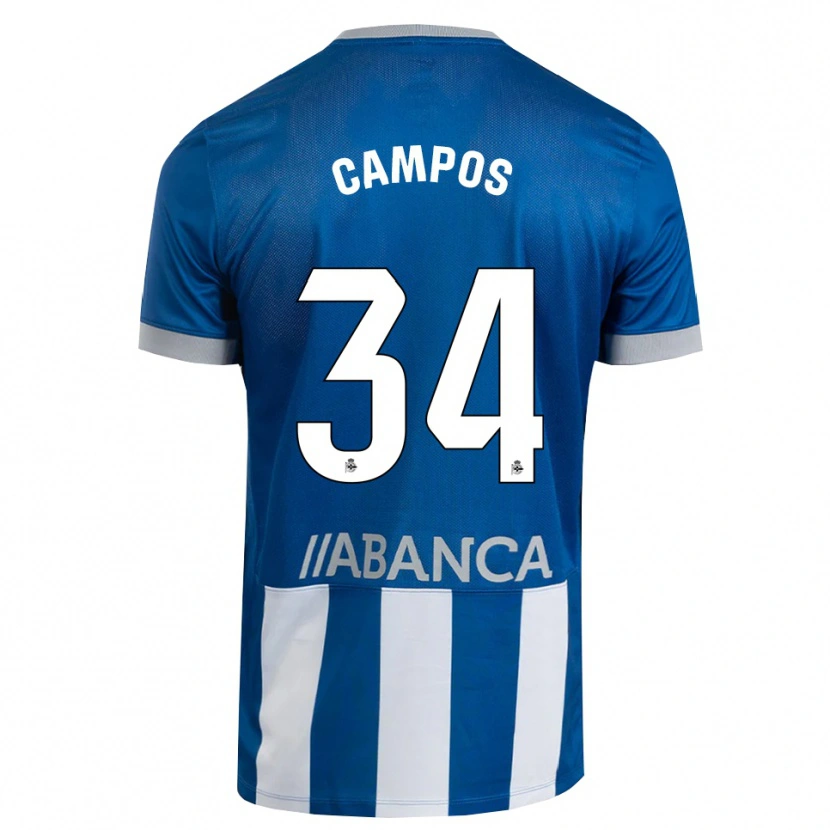 Danxen Kinderen Xabi Campos #34 Blauw Grijs Wit Thuisshirt Thuistenue 2026/27 T-Shirt