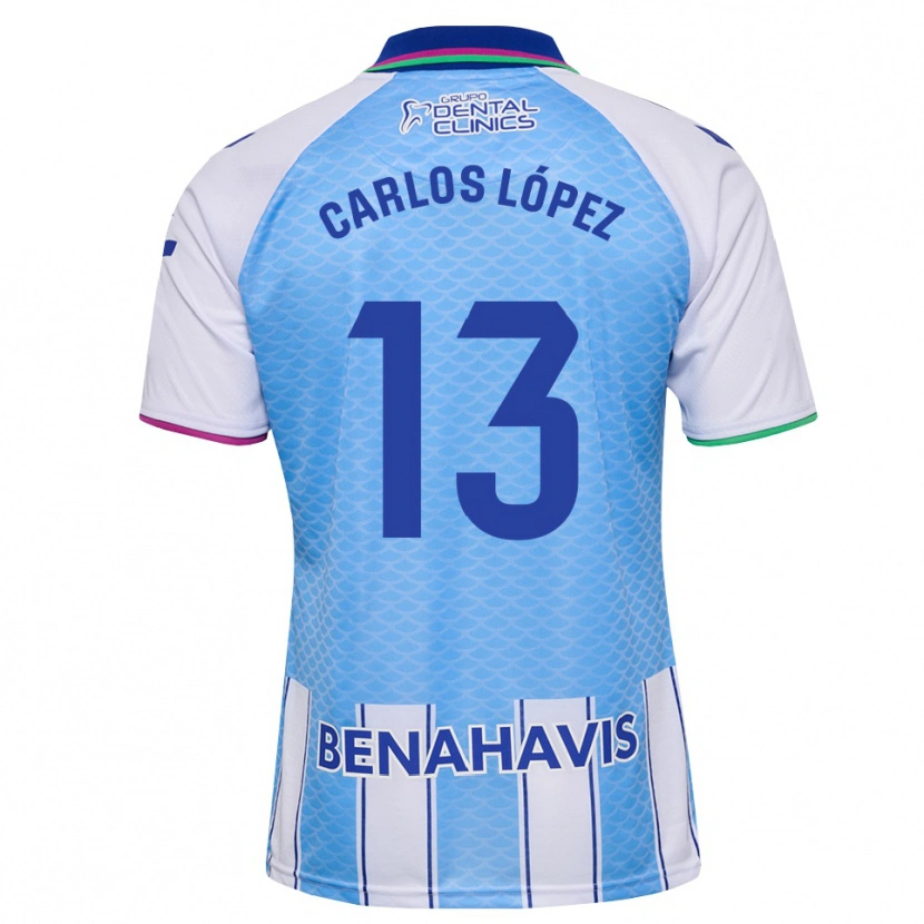 Danxen Kinderen Carlos López #13 Diep Hemelsblauw Wit Thuisshirt Thuistenue 2026/27 T-Shirt