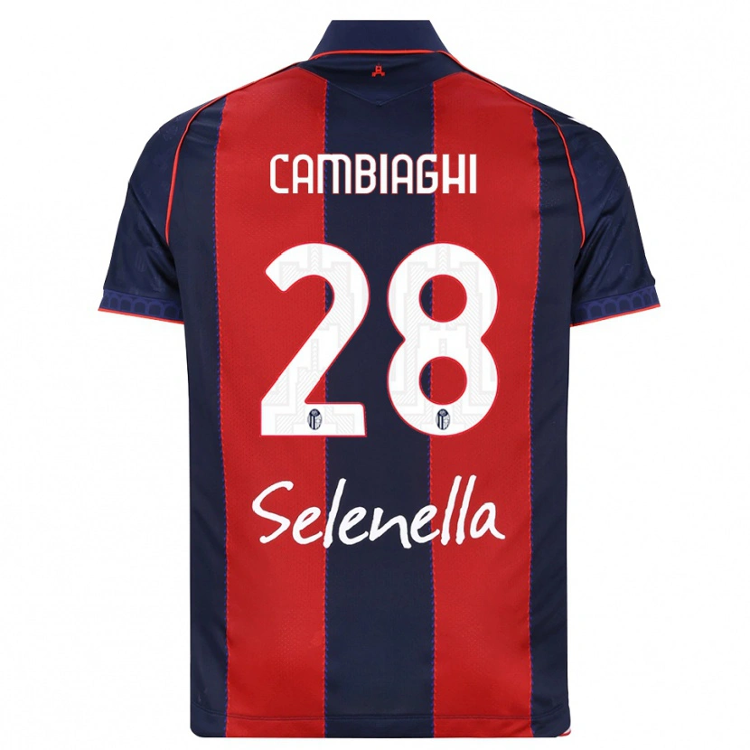 Danxen Kinderen Nicolò Cambiaghi #28 Koninklijk Blauw Rood Wit Thuisshirt Thuistenue 2026/27 T-Shirt