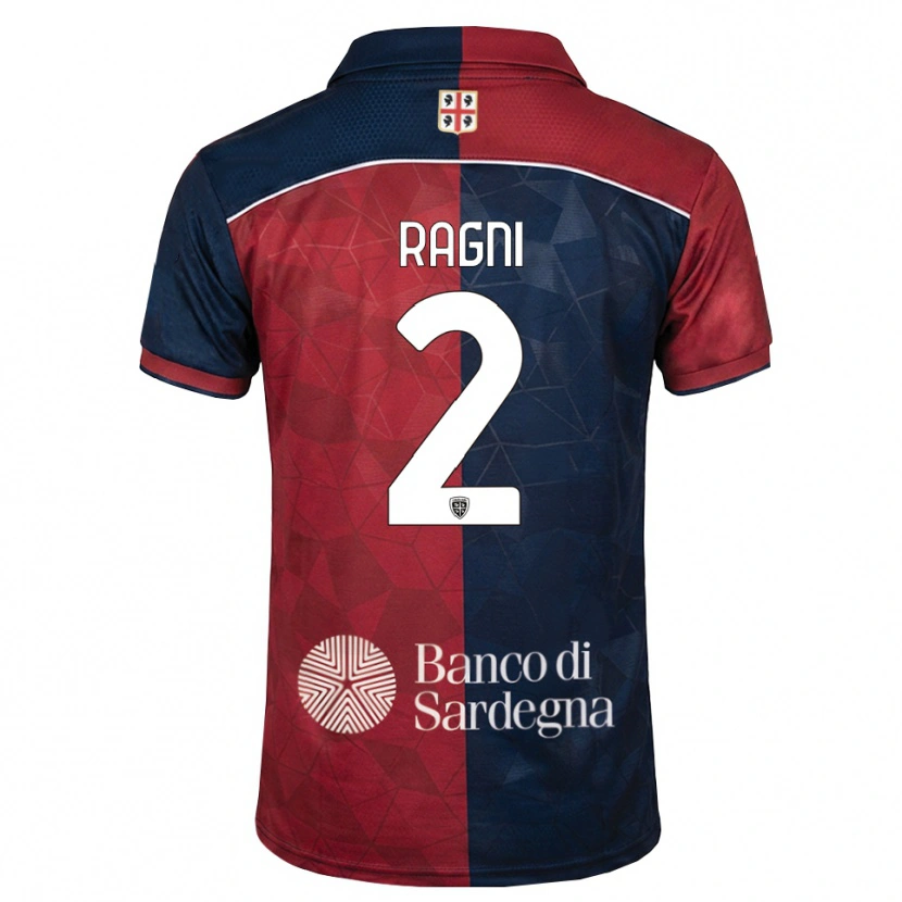 Danxen Kinderen Michele Ragni #2 Bordeauxrood Koninklijk Blauw Thuisshirt Thuistenue 2026/27 T-Shirt