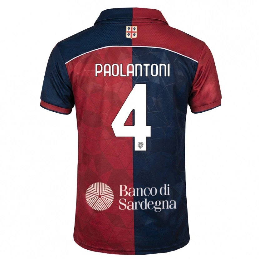 Danxen Kinderen Mattia Paolantoni #4 Bordeauxrood Koninklijk Blauw Thuisshirt Thuistenue 2026/27 T-Shirt