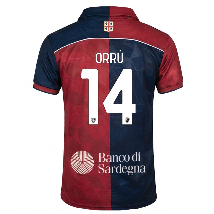 Danxen Kinderen Gabriele Orrù #14 Bordeauxrood Koninklijk Blauw Thuisshirt Thuistenue 2026/27 T-Shirt