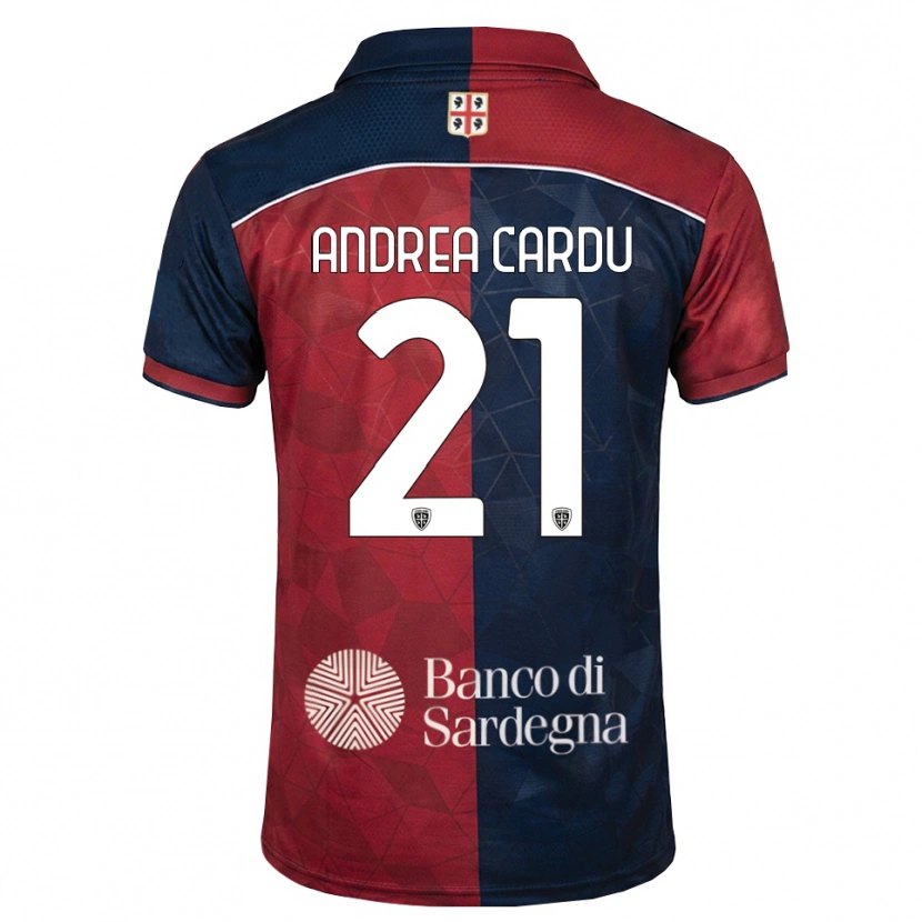Danxen Kinderen Giovanni Andrea Cardu #21 Bordeauxrood Koninklijk Blauw Thuisshirt Thuistenue 2026/27 T-Shirt