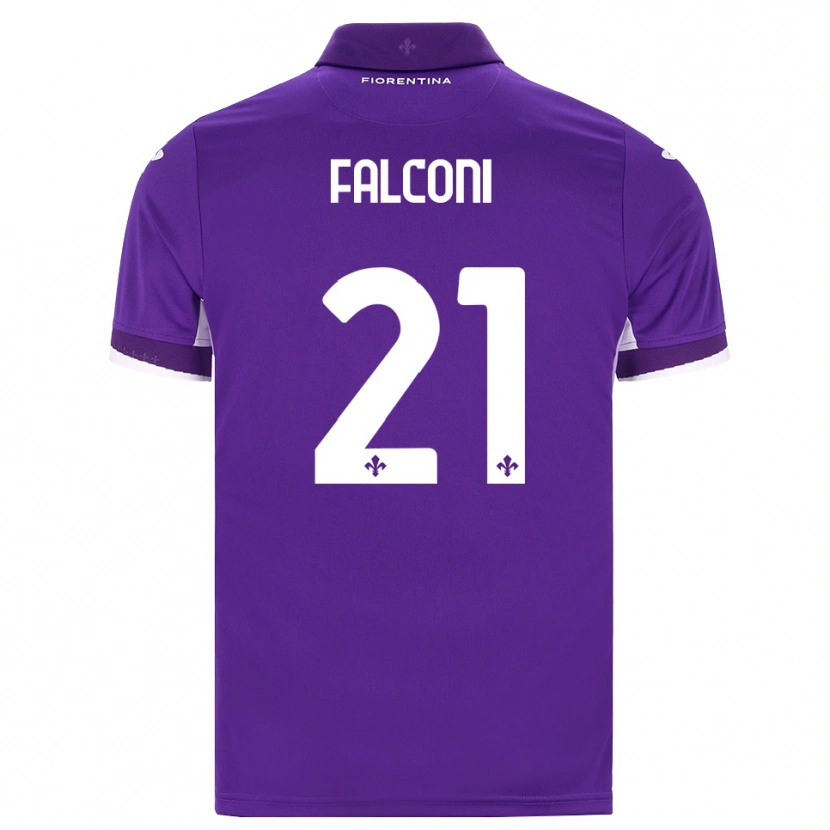 Danxen Kinderen Niccolo Falconi #21 Paars Wit Roze Thuisshirt Thuistenue 2026/27 T-Shirt