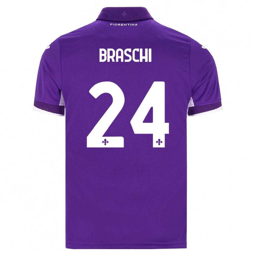 Danxen Kinderen Riccardo Braschi #24 Paars Wit Roze Thuisshirt Thuistenue 2026/27 T-Shirt