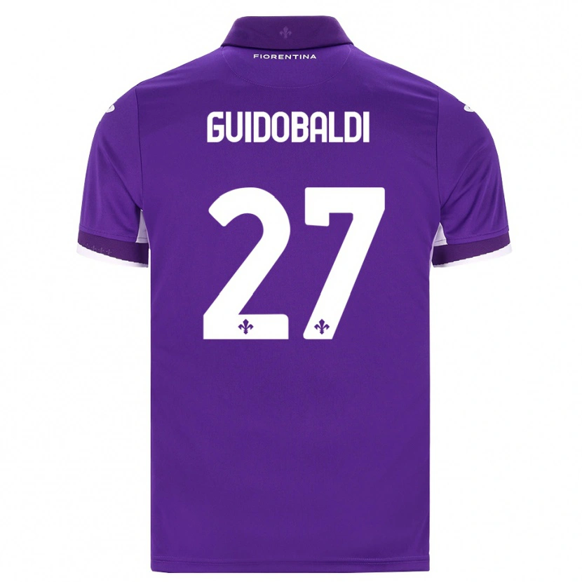 Danxen Kinderen Filippo Guidobaldi #27 Paars Wit Roze Thuisshirt Thuistenue 2026/27 T-Shirt