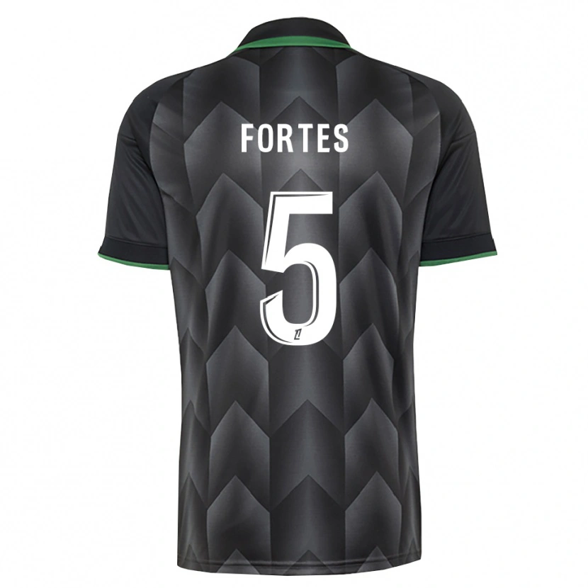 Danxen Kinderen Steven Fortes #5 Wit Zwart Groen Uitshirt Uittenue 2026/27 T-Shirt