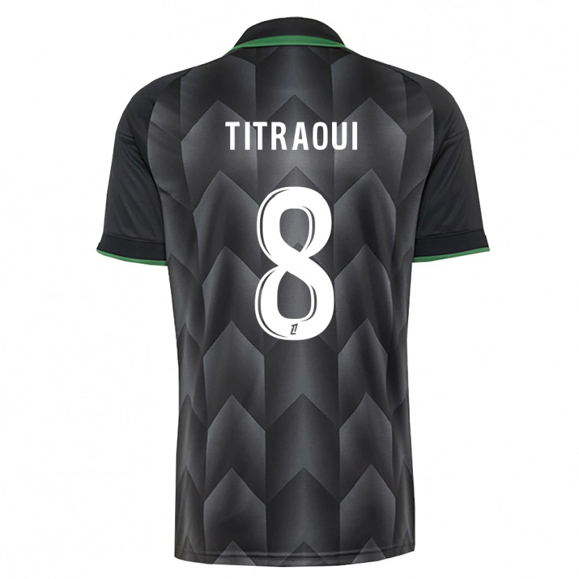 Danxen Kinderen Yacine Titraoui #8 Wit Zwart Groen Uitshirt Uittenue 2026/27 T-Shirt