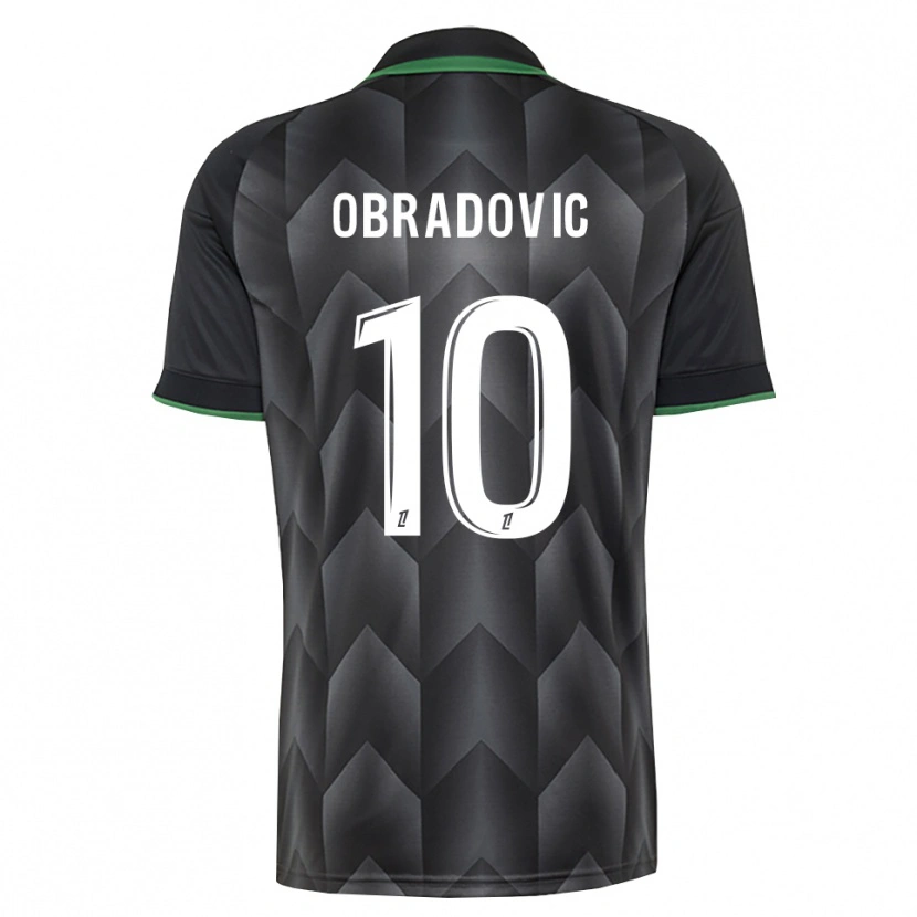 Danxen Kinderen Ognjen Obradovic #10 Wit Zwart Groen Uitshirt Uittenue 2026/27 T-Shirt
