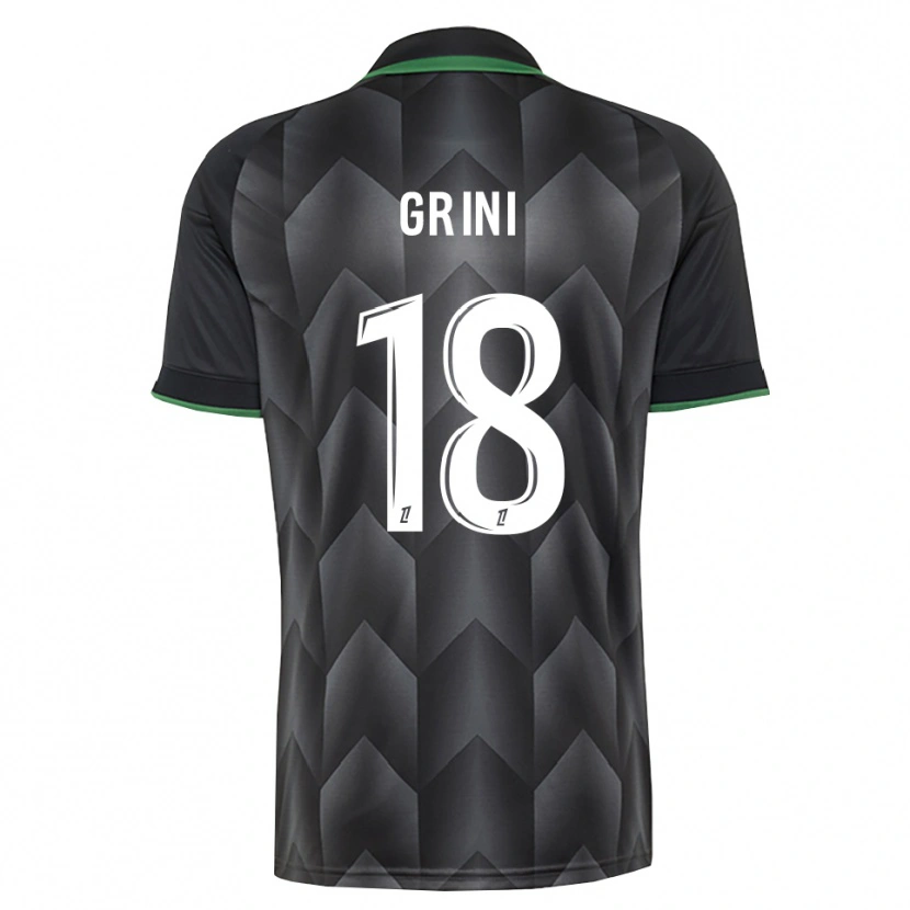 Danxen Kinderen Ilyes Grini #18 Wit Zwart Groen Uitshirt Uittenue 2026/27 T-Shirt
