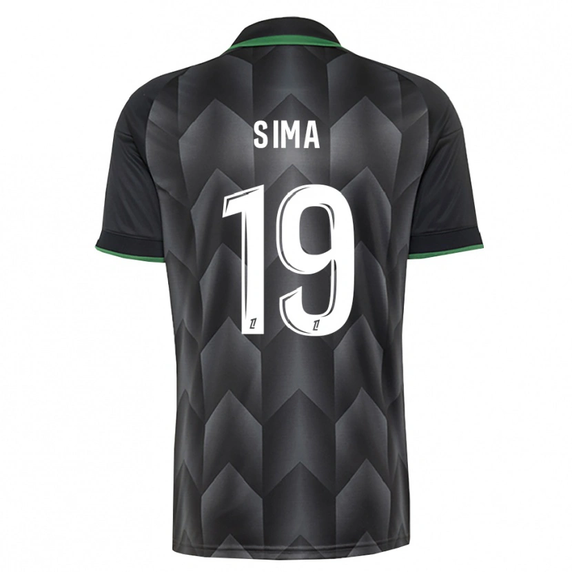 Danxen Kinderen Abdallah Sima #19 Wit Zwart Groen Uitshirt Uittenue 2026/27 T-Shirt