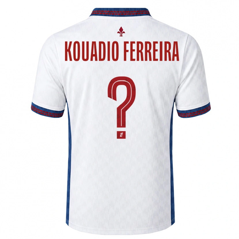 Danxen Kinderen Wilfrid Kouadio Ferreira #0 Rood Wit Blauw Uitshirt Uittenue 2026/27 T-Shirt