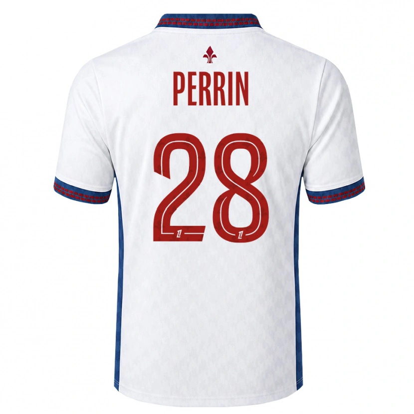 Danxen Kinderen Gaëtan Perrin #28 Rood Wit Blauw Uitshirt Uittenue 2026/27 T-Shirt