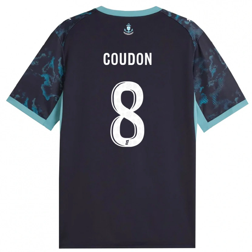 Danxen Kinderen Marine Coudon #8 Licht Turkoois Wit Zwart Uitshirt Uittenue 2026/27 T-Shirt