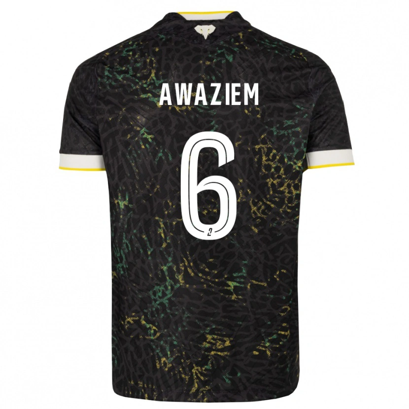 Danxen Kinderen Chidozie Awaziem #6 Zwart Wit Geel Uitshirt Uittenue 2026/27 T-Shirt