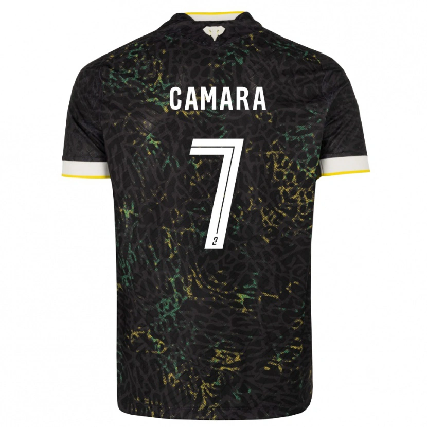 Danxen Kinderen Klaus Camara #7 Zwart Wit Geel Uitshirt Uittenue 2026/27 T-Shirt