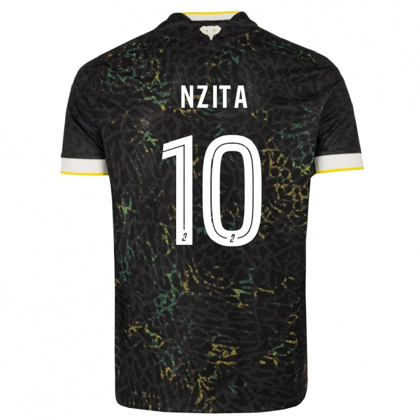 Danxen Kinderen Brayan Nzita #10 Zwart Wit Geel Uitshirt Uittenue 2026/27 T-Shirt