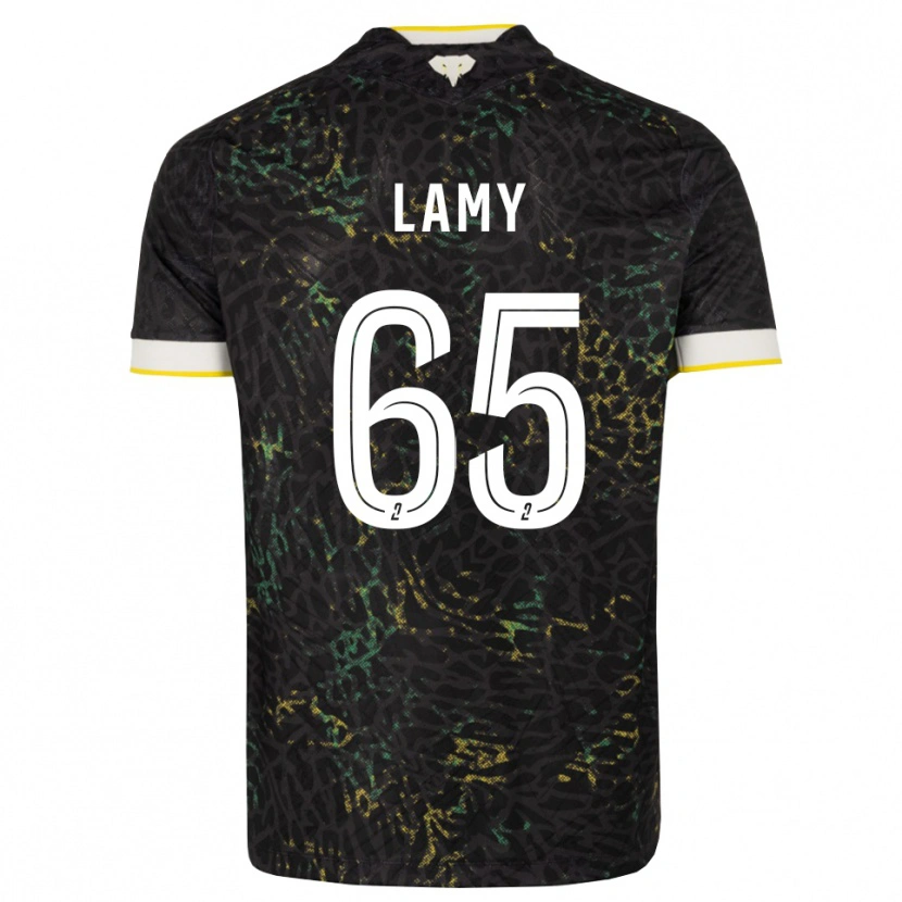 Danxen Kinderen Hugo Lamy #65 Zwart Wit Geel Uitshirt Uittenue 2026/27 T-Shirt