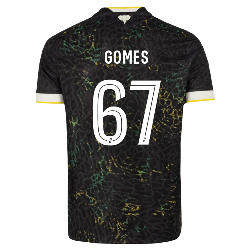Danxen Kinderen Malang Gomes #67 Zwart Wit Geel Uitshirt Uittenue 2026/27 T-Shirt