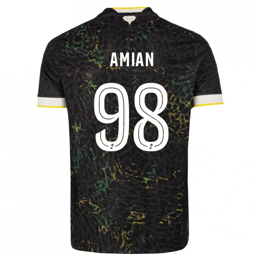 Danxen Kinderen Kelvin Amian #98 Zwart Wit Geel Uitshirt Uittenue 2026/27 T-Shirt