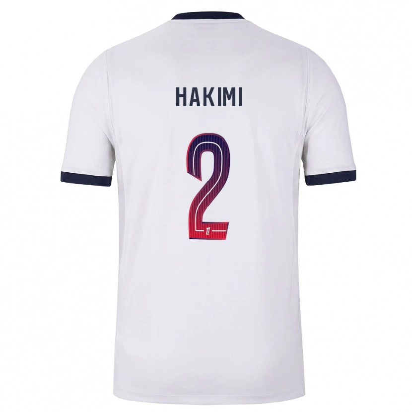 Danxen Kinderen Achraf Hakimi #2 Wit Zwart Rood Uitshirt Uittenue 2026/27 T-Shirt