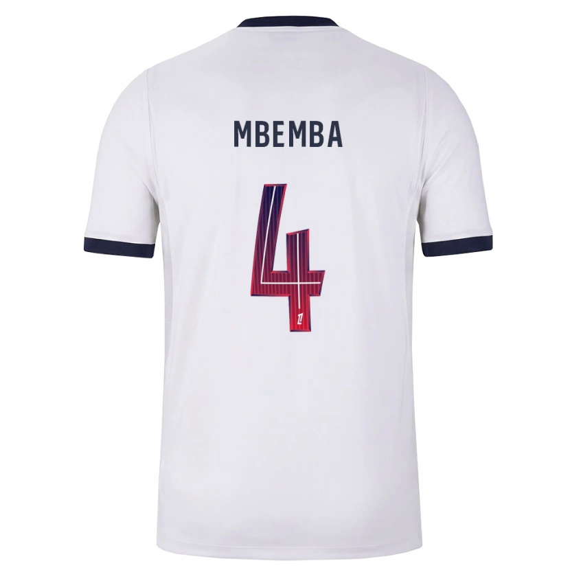 Danxen Kinderen Stanislas Mbemba #4 Wit Zwart Rood Uitshirt Uittenue 2026/27 T-Shirt