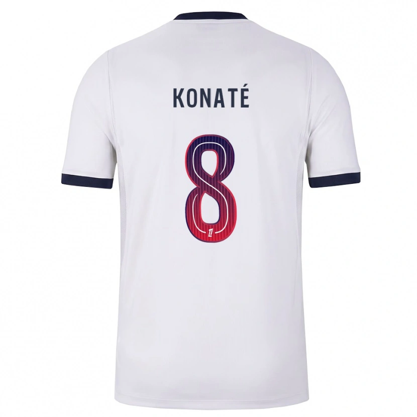 Danxen Kinderen Seydou Konaté #8 Wit Zwart Rood Uitshirt Uittenue 2026/27 T-Shirt