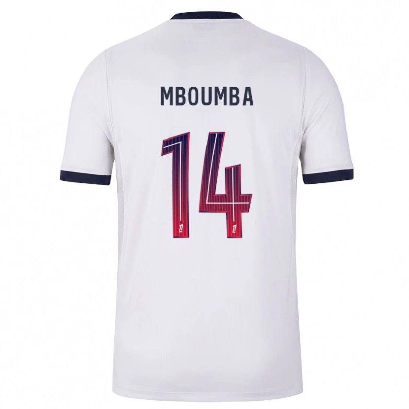 Danxen Kinderen Nathan Mboumba #14 Wit Zwart Rood Uitshirt Uittenue 2026/27 T-Shirt