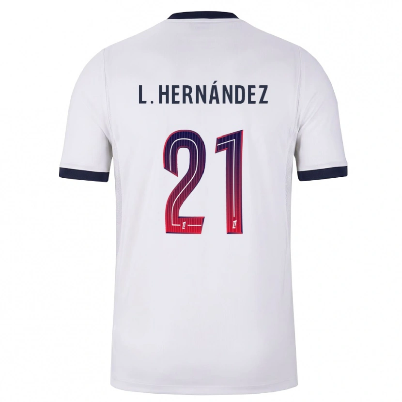 Danxen Kinderen Lucas Hernández #21 Wit Zwart Rood Uitshirt Uittenue 2026/27 T-Shirt