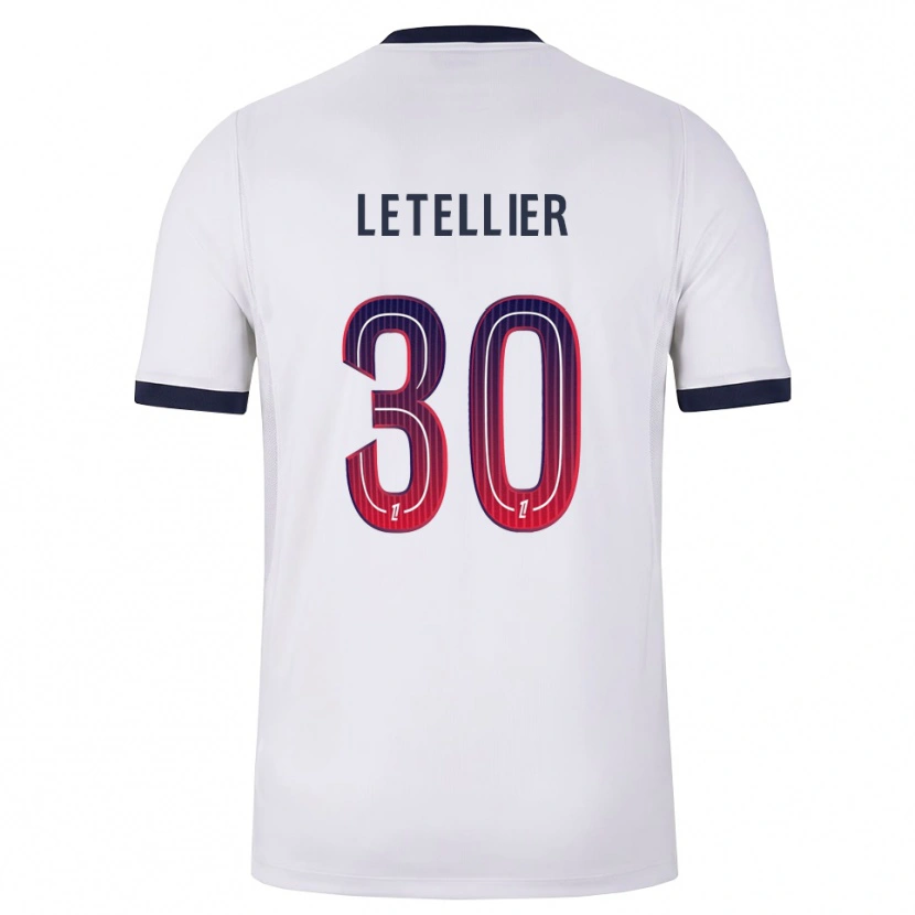 Danxen Kinderen Alexandre Letellier #30 Wit Zwart Rood Uitshirt Uittenue 2026/27 T-Shirt