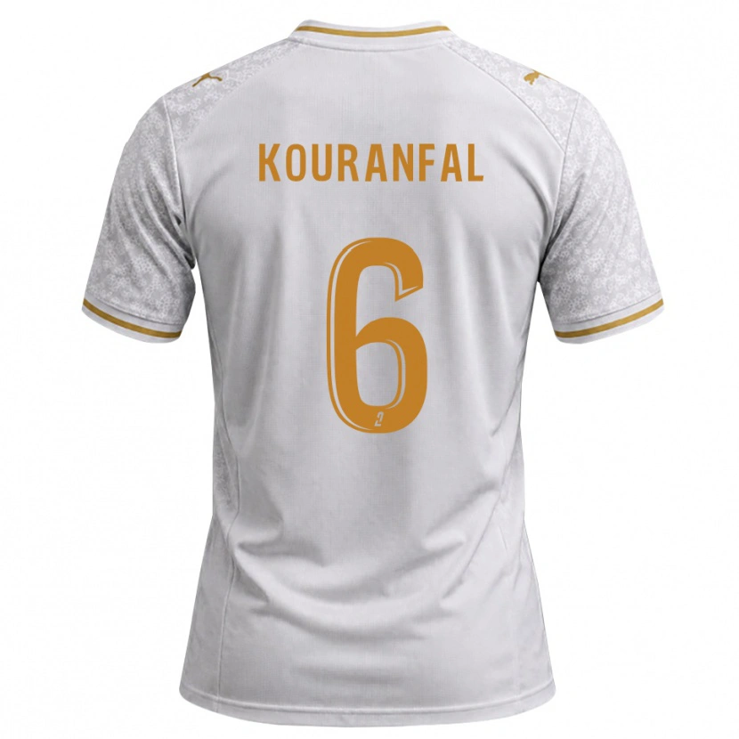 Danxen Kinderen Chamsedin Kouranfal #6 Wit Grijs Goudenrood Uitshirt Uittenue 2026/27 T-Shirt