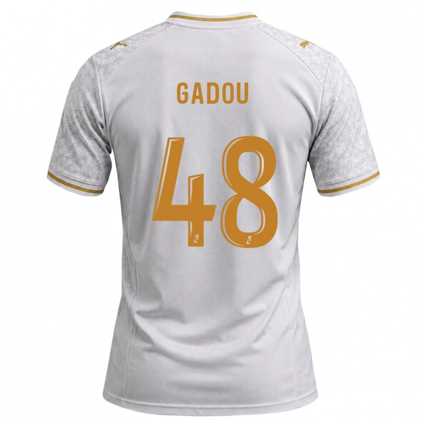 Danxen Kinderen Arone Gadou #48 Wit Grijs Goudenrood Uitshirt Uittenue 2026/27 T-Shirt