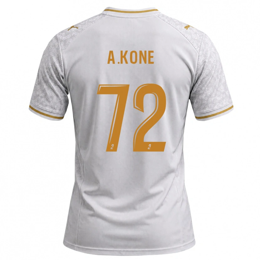 Danxen Kinderen Amadou Koné #72 Wit Grijs Goudenrood Uitshirt Uittenue 2026/27 T-Shirt