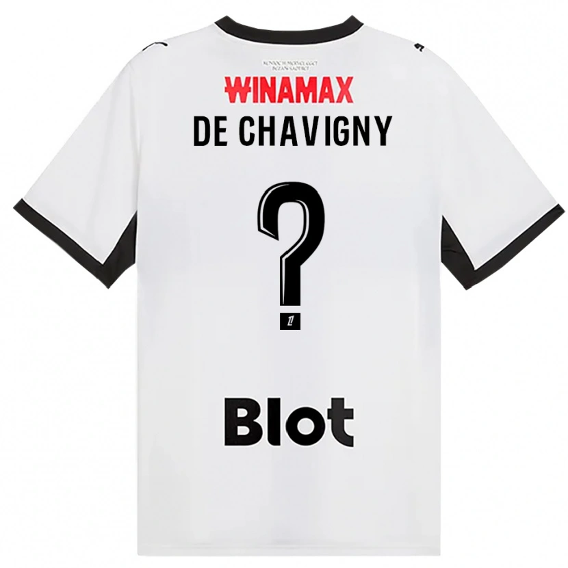 Danxen Kinderen Melric De Chavigny #0 Zwart Wit Rood Uitshirt Uittenue 2026/27 T-Shirt