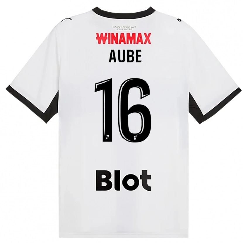 Danxen Kinderen Yanis Aube #16 Zwart Wit Rood Uitshirt Uittenue 2026/27 T-Shirt