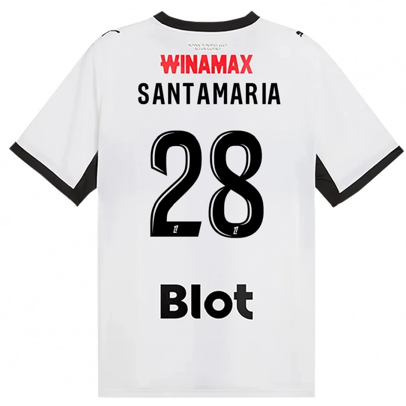 Danxen Kinderen Baptiste Santamaria #28 Zwart Wit Rood Uitshirt Uittenue 2026/27 T-Shirt