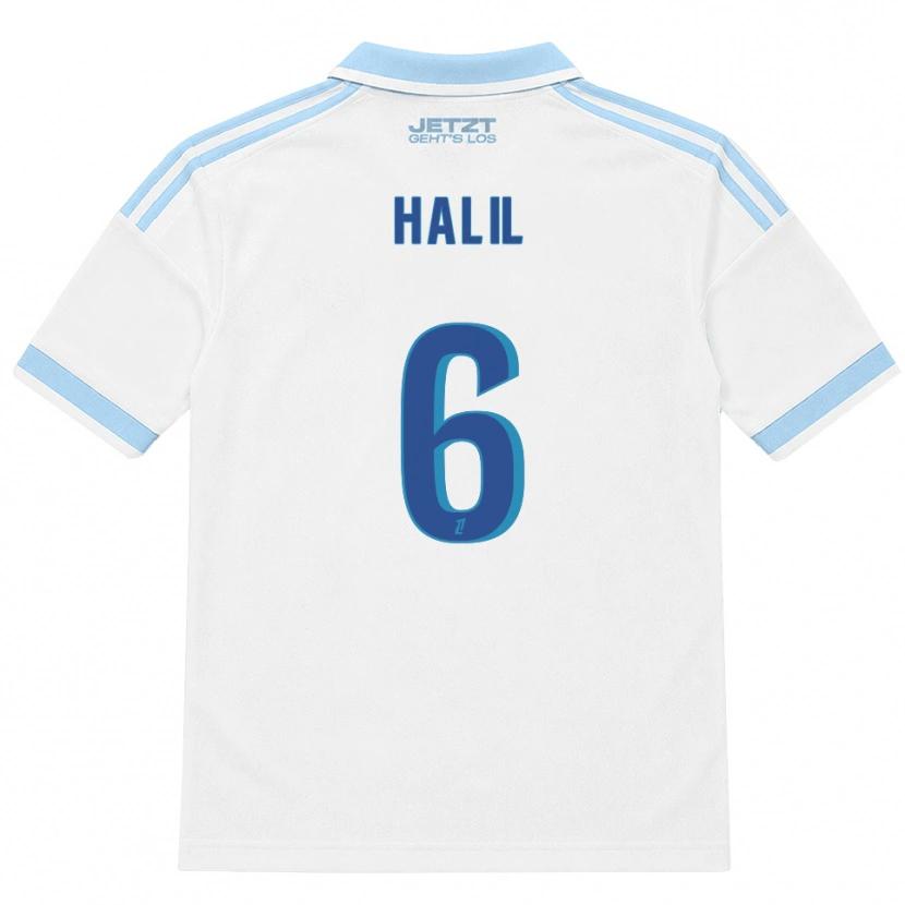 Danxen Kinderen Fouad Halil #6 Licht Hemelsblauw Wit Rood Uitshirt Uittenue 2026/27 T-Shirt