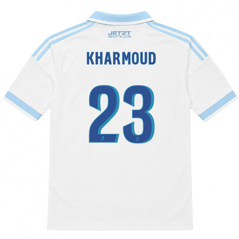 Danxen Kinderen Rayan Kharmoud #23 Licht Hemelsblauw Wit Rood Uitshirt Uittenue 2026/27 T-Shirt