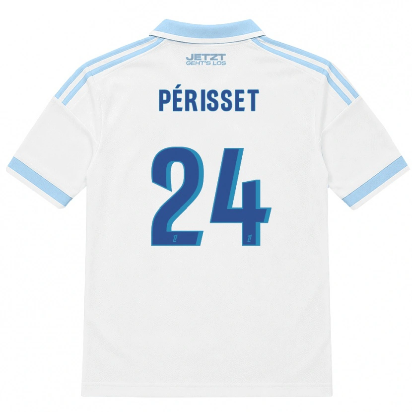 Danxen Kinderen Ève Périsset #24 Licht Hemelsblauw Wit Rood Uitshirt Uittenue 2026/27 T-Shirt