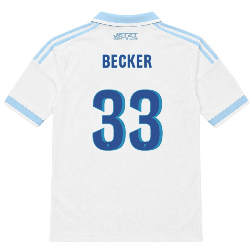 Danxen Kinderen Yoann Becker #33 Licht Hemelsblauw Wit Rood Uitshirt Uittenue 2026/27 T-Shirt
