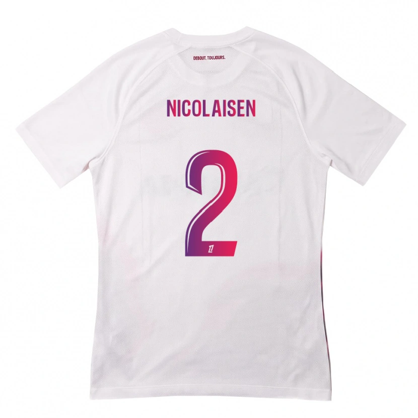Danxen Kinderen Rasmus Nicolaisen #2 Wit Roze Paars Uitshirt Uittenue 2026/27 T-Shirt