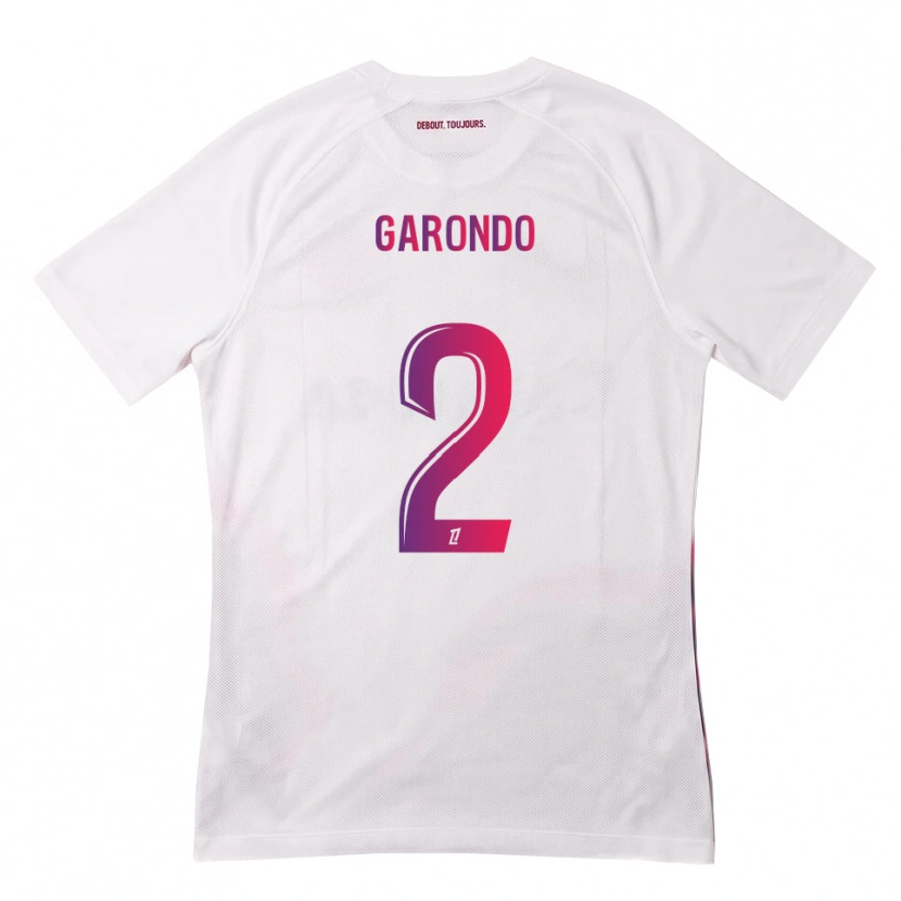 Danxen Kinderen Thibaud Garondo #2 Wit Roze Paars Uitshirt Uittenue 2026/27 T-Shirt