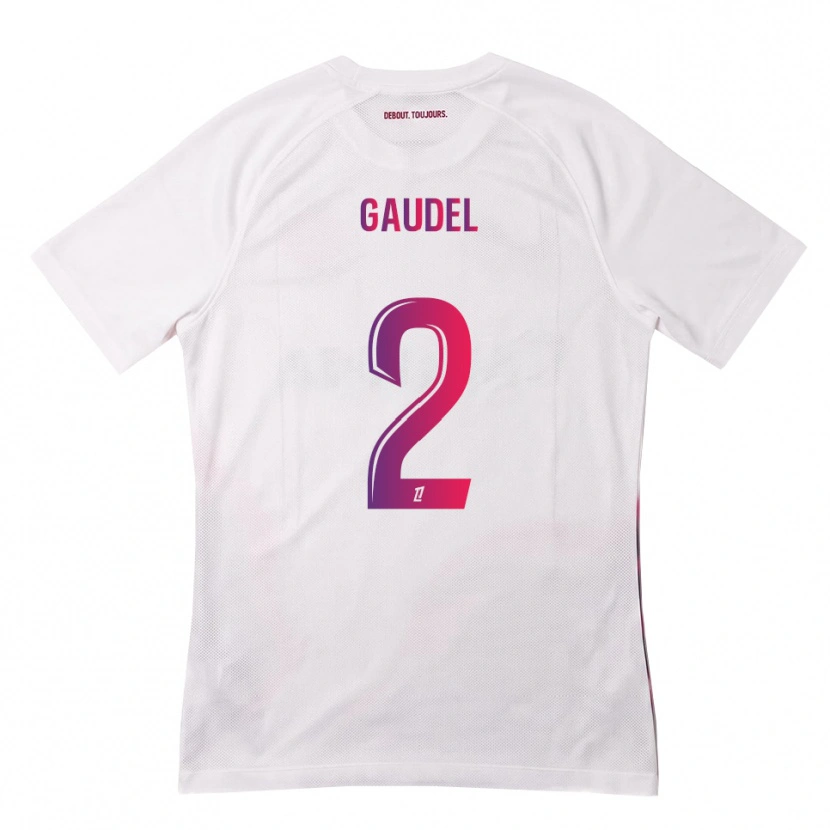 Danxen Kinderen Raphaël Gaudel #2 Wit Roze Paars Uitshirt Uittenue 2026/27 T-Shirt