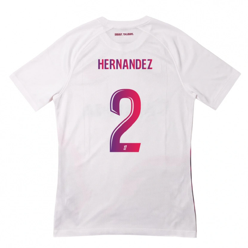 Danxen Kinderen Lucie Hernandez #2 Wit Roze Paars Uitshirt Uittenue 2026/27 T-Shirt