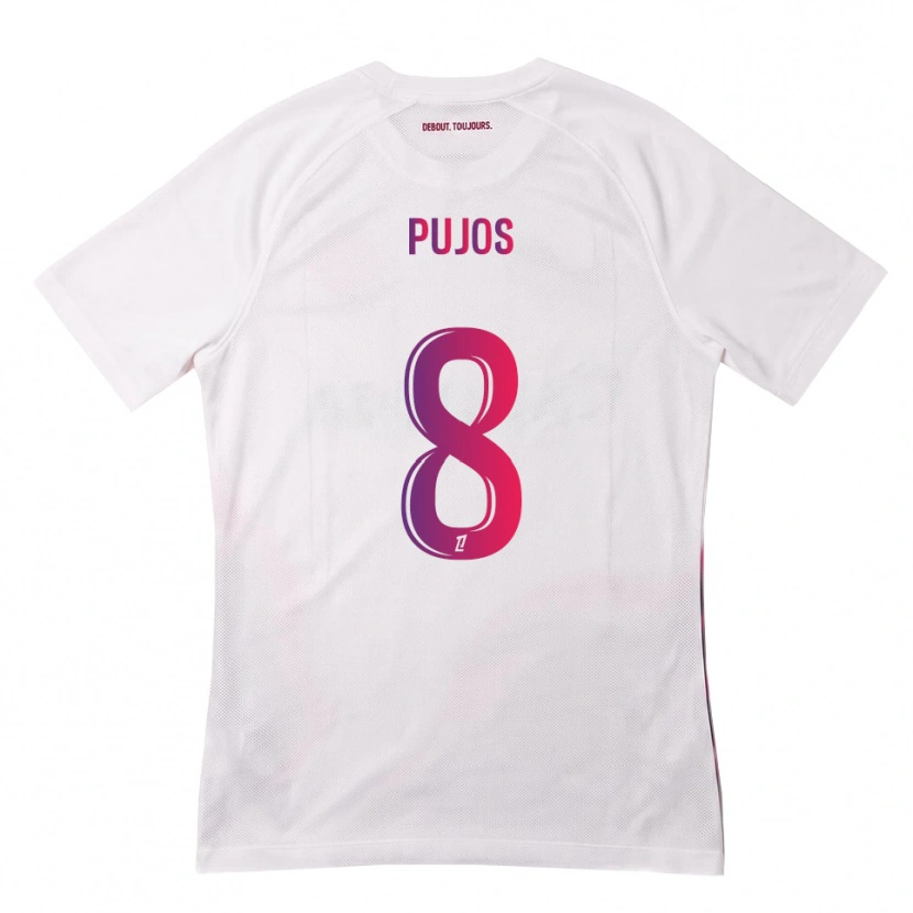 Danxen Kinderen Lenny Pujos #8 Wit Roze Paars Uitshirt Uittenue 2026/27 T-Shirt