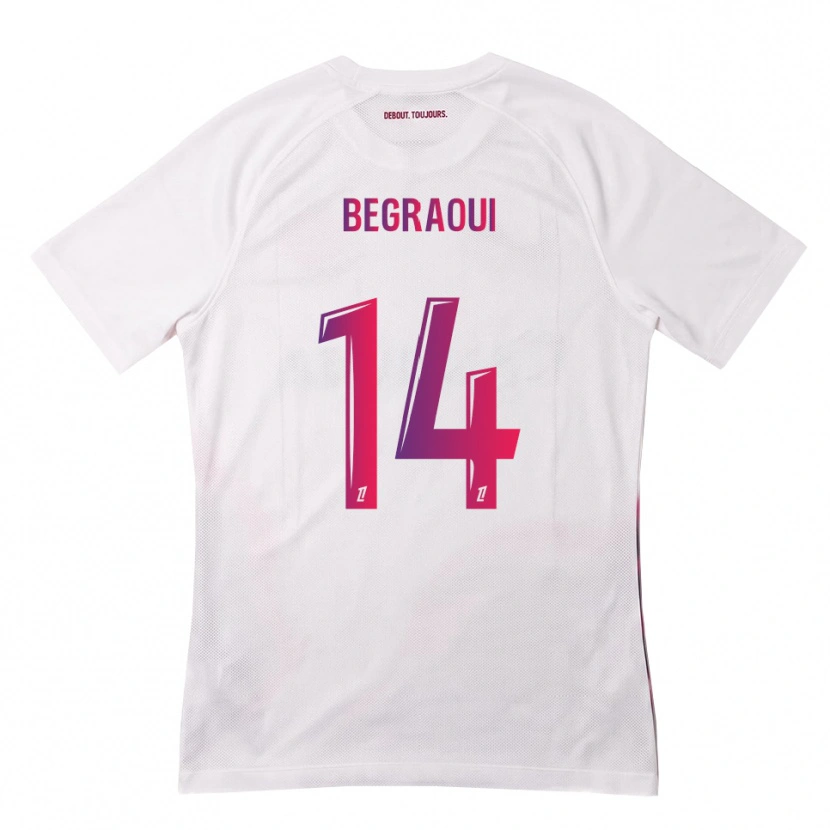 Danxen Kinderen Yanis Begraoui #14 Wit Roze Paars Uitshirt Uittenue 2026/27 T-Shirt