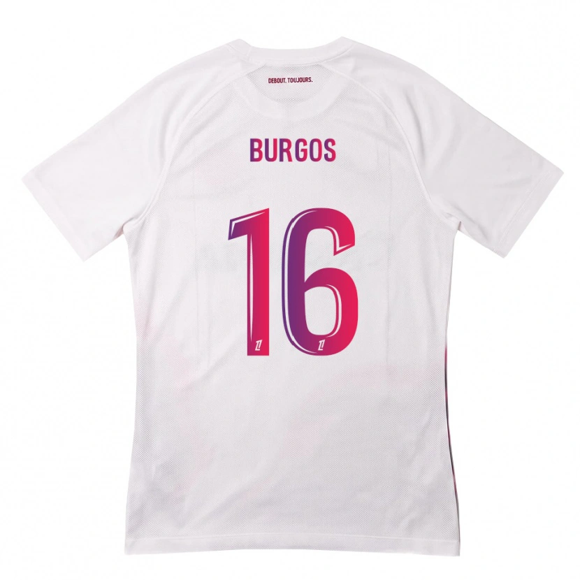 Danxen Kinderen Diego Burgos #16 Wit Roze Paars Uitshirt Uittenue 2026/27 T-Shirt