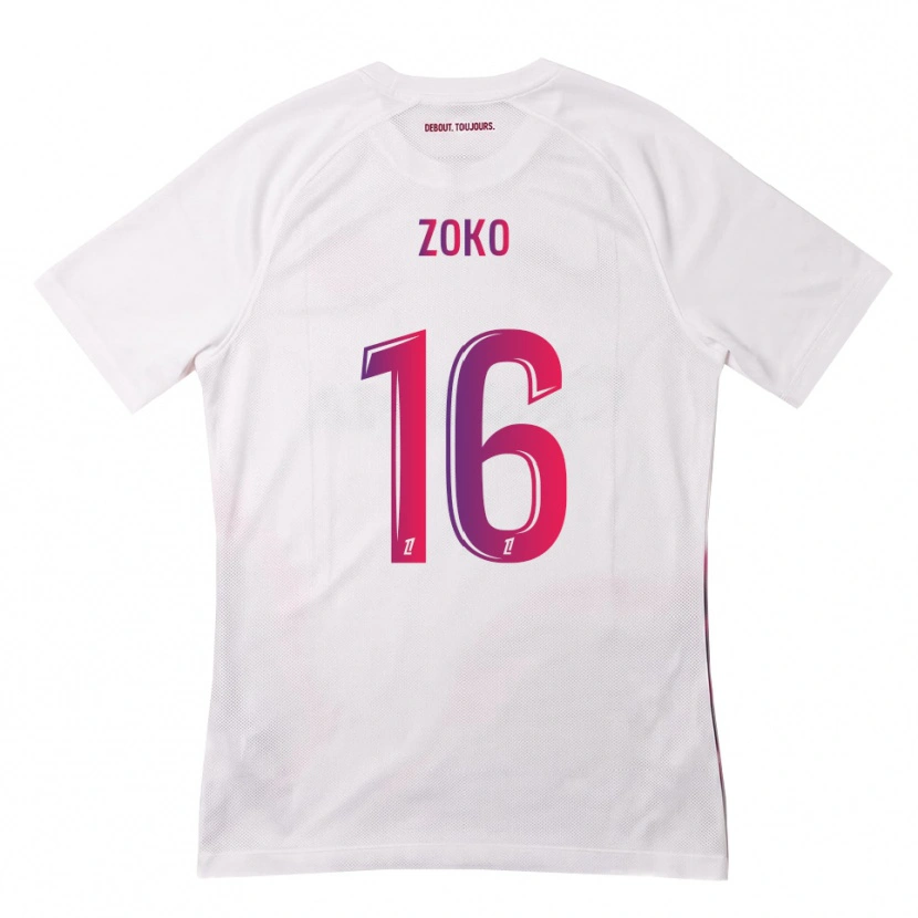 Danxen Kinderen Nathan Zoko #16 Wit Roze Paars Uitshirt Uittenue 2026/27 T-Shirt