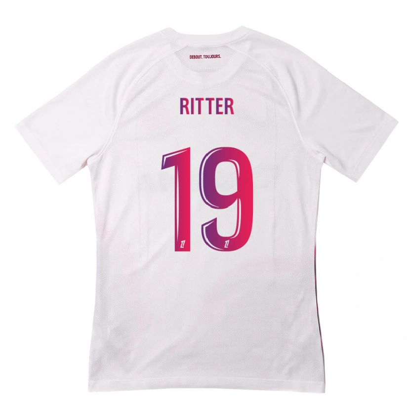 Danxen Kinderen Morgane Ritter #19 Wit Roze Paars Uitshirt Uittenue 2026/27 T-Shirt