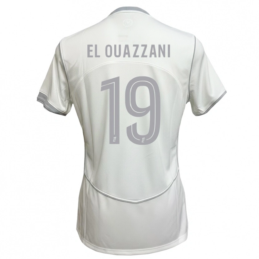 Danxen Kinderen Amine El Ouazzani #19 Wit Grijs Uitshirt Uittenue 2026/27 T-Shirt
